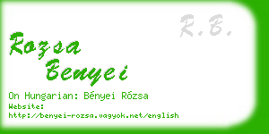 rozsa benyei business card