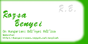 rozsa benyei business card